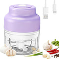 2026 New Electric Garlic Chopper, Electric Mini Chopper, Small Garlic Chopper Mincer, Portable Rechargeable Cordless Chopper for Onion, Chili, Ginger, Nuts, Meat & Fruits (Purple, 6-Blade)
