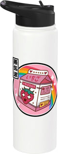 Strawberry Milk Carton Kawaii Rainbow Anime Stainless Steel Insulated Water Bottle