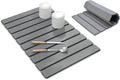 Stone Drying Mat for Kitchen Counter, DarkGray 24"×16" Collapsible Fast Drying Dish Mats, Diatomaceous Earth Water Absorbing Mat for Dishes Bottles Cups