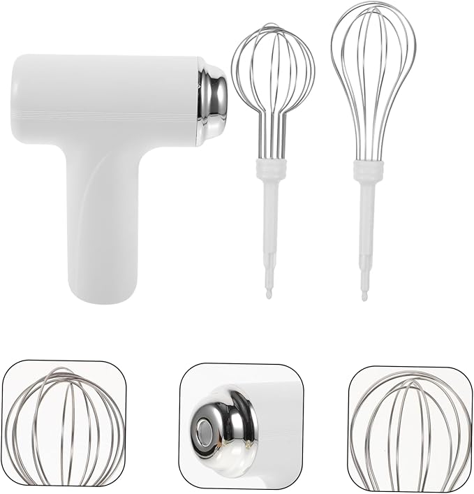 1Pc Electric Egg Mixer High Power Handheld Frother for Milk Baking Sleek Design Control Stainless Steel Essential Kitchen Gadget