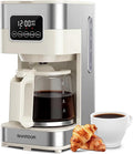 SHARDOR 10-Cup Programmable Coffee Maker, Regular & Strong Brew Drip Coffee Machine for Home and Office, Auto Shut Off, Permanent Filter (Beige)