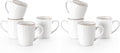 famiware Coffee Mugs Sets for 4, 12 oz Mug Set, Coffee Cups with Handle for Coffee, Tea, Cocoa and Milk, Microwave and Dishwasher Safe, White Circle (Pack of 2)