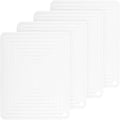 Silicone Trivets Mats for Pots and Pans, Flexible Hot Pads for Kitchen Table, Non Slip Heat Resistant Mats-Pot Holders Silicone Mats Placemats, Rectangular Microwave Mats Pack 4 Color White