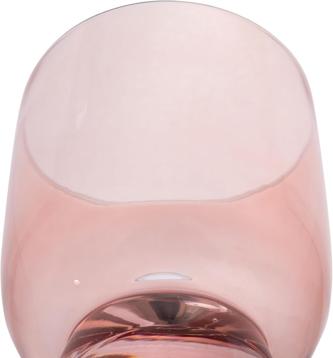 Creative Co-Op Hand Blown Footed Drinking Glasses, 6 Ounces, 4 Assorted Colors Glassware, Multi