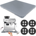 360° Rolling Tray Bamboo Appliance Slider for Kitchen Appliances, for Breville Espresso Machine Accessories, Sliding Tray for Coffee Maker Appliances Mat Easily from Under The Cabinet Gray 13"×15.7"