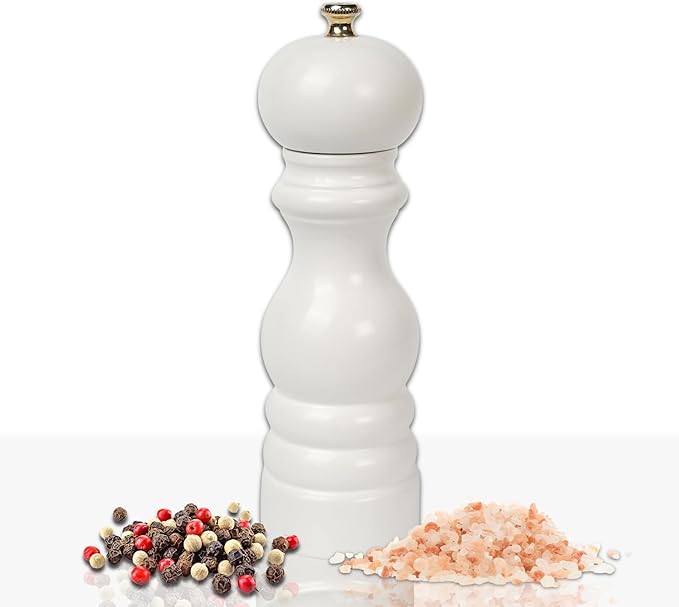 Walnut Color Wooden BlackPepper Hand Mill 18 cm-7.08 inch (White)