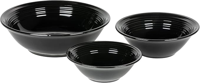 10 Strawberry Street Nova Black Round 62-Piece Dinnerware Set, Service for 6