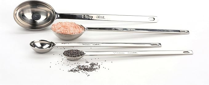 RSVP International Measuring Spoons, Long, Stainless Steel