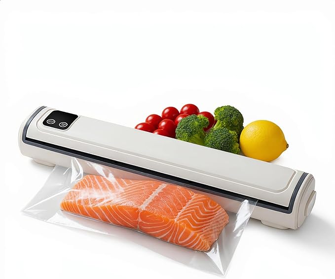 Vacuum Sealer Machine | Compact Design | One-Touch Automatic | Seal in 10-20 Seconds | Dry, Moist, Wet, and Cold Modes | With 10 Vacuum Bags & Built-in Cutter