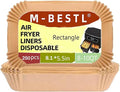 M-bestl 250 Pcs Air Fryer Liners Disposable,Food Grade Wood Pulp Parchment Paper Liners for Dual Basket DZ071 |DZ201|DZ401,Oil-proof& Non-stick(8.1x5.5 Inch,250Pcs)