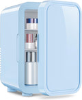 OSTBA Mini Fridge for Skincare, 6 Liter/8 Can 110V AC/DC Portable Thermoelectric Cooler Refrigerators for Bedroom, Skincare, Beverage, Office, Dorm Room and Car, Blue