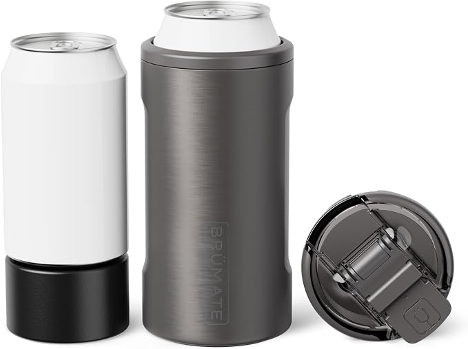 BrüMate Hopsulator Trio 3-in-1 Insulated Can Cooler for 12oz / 16oz Cans + 100% Leak Proof Tumbler with Lid | Insulated for Beer, Soda, and Energy Drinks