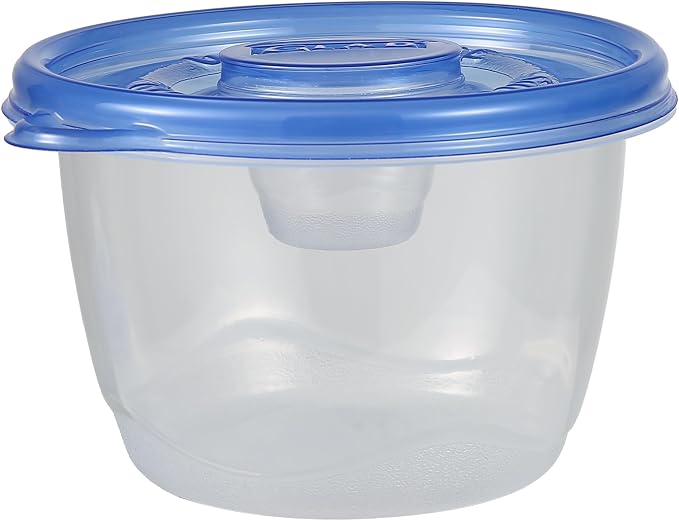 Glad GladWare To Go Lunch Food Storage Containers with Lids, Medium Round BPA Free Plastic with Built-In Dressing Cup for Salads and Lunches, Microwave Dishwasher Safe, 32 Oz, 4 Count - 6 Pack