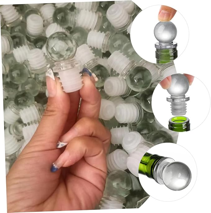 24pcs Glass Ball Stoppers for Alcohol Accessories Wine Bottle Sealer Portable Wine Saver Aroma Dispenser Stopper