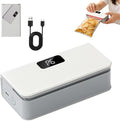 2026 New USB-C Rechargeable Mini Bag Sealer, One-Touch, Adjustable and Portable Freshness, 6-Level Adjustable Heat Sealer & Cutter, LED Display, Magnetic Base for Fridge & Kitchen (White)