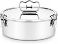 Stainless Steel Flan Pan with Lid, 80 fl oz Flanera Mold, Fits 8 Qt Cookers, 8.6 x 3.5 in, 3 Locking Clips, Oven Safe for Water Bath Baking, Cheesecake, Flan, Quesillo