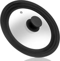 Universal Lid for Pots, Pans and Skillets - Tempered Glass Lid with Heat Resistant Silicone Rim Fits 8" - 9.5" Diameter Cookware, Replacement Lid for Frying Pan and Cast Iron Skillet(8"9"9.5")