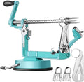 Apple Peeler Slicer Corer with Stainless Steel Blades and Powerful Suction Base for Apples Pears Potatoes(Blue)