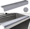 Silicone Sink Edge Protectors - Multifunction Accessories, Splash Guard & Draining Mat for Kitchen, Bathroom Sink, Steel, Granite, Quartz Countertops (Gray, 4 * 30in)