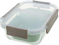 Two Compartment Borosilicate Glass Container Cleaning Tool with Sealable Lid (Forest Green)