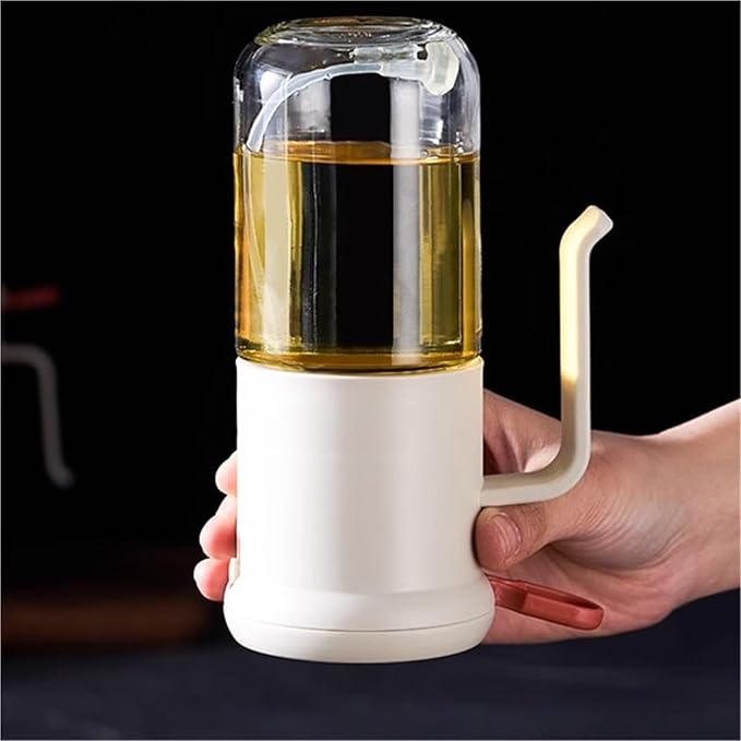 Oil Dispenser for Kitchen, 2 Pcs Household Glass Olive Oil Dispenser Without Oil for Air Fryer Barbecue Oil Spray Pot Dispenser Bottle for Cooking