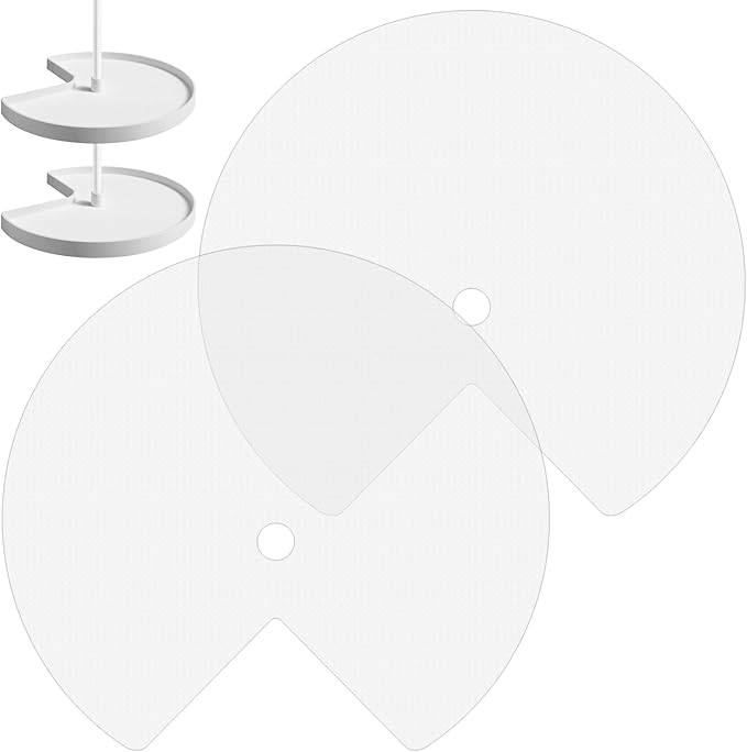 Lazy Susan Shelf Liner 31 Inch EVA Lazy Susan Shelf Liner Non-Adhesive Protection Mats for Cabinet Fridge Refrigerator Pantry Sink Cupboard Storage (2, Clear, Diamond Pattern)
