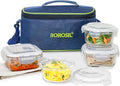 Borosil Blue Universal Glass Lunchbox 320 ml x 2 (+) 240 ml x 2