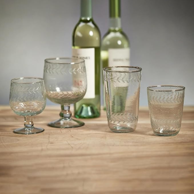 Zodax Tuscan Handmade Etched Glass - Sets of 4 (Highball)