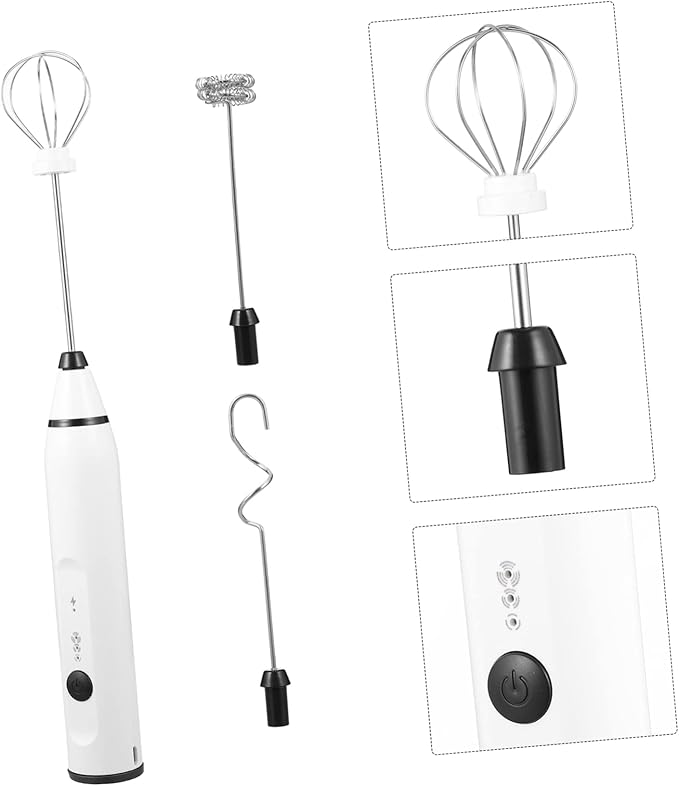 Zerodeko Handheld Electric Foams Maker Automatic Mixer Stirrer Milk Frother Hand Mixer Compact Stainless Steel