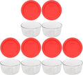 Pyrex 7200 2 Cup Glass Bowls & 7200-PC Red Food Storage Replacement Lids (6-Pack) - Made in USA