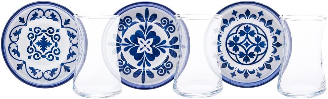 KARACA Zeher Turkish Tea Glasses Set of 12, Tea Cups with Saucers for 6 People, Traditional Turkish Tea Set, Clear Glass, 160ML