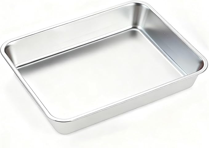 Baking Sheet, Stainless Steel Tray, Dishwasher Leak Pan, Metal Drip Pan for Kitchen Baking, Barbecue, Lab Instrument, Pet Treatment(35.2 * 27 * 6cm/13.9 * 10.6 * 2.4in)