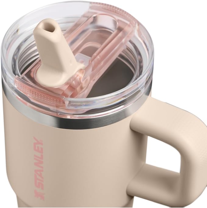 STANLEY Quencher ProTour Flip Straw Tumbler with Leakproof Lid 20 oz | Built-in Straw and Handle | Cup Holder Compatible for Travel | insulated Stainless Steel Cup | BPA-Free | Champagne