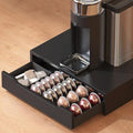 Deco Brothers Vertuoline Pod Holder Drawer with Adjustable Divider, Compatible with Nespresso 40 Small or 20 Large Capsules Coffee Bar Station, Wood Top Stand with Side Storage for Accessories, Black