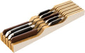 Knife Drawer Organizer, Bamboo Wood Knife Holder, Brown Knife Block Fit for 7 Knives
