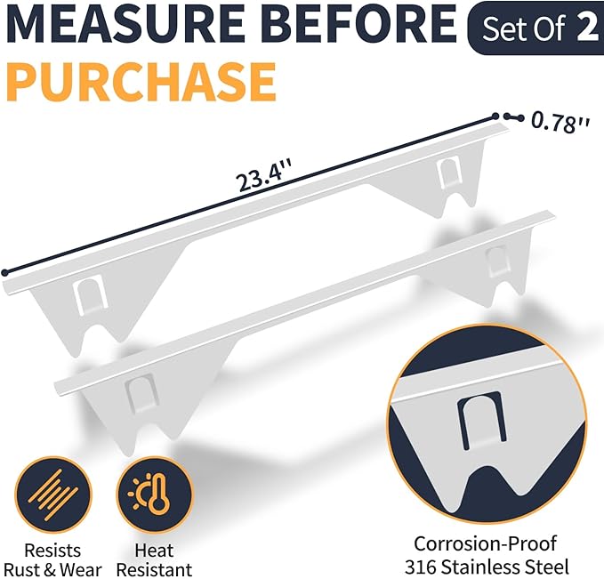 Upgrade 316 Stainless Steel Stove Gap Covers, 2 Pack Stove Gap Filler ALMCALS Stove Gap Guards Range Trim Kit Heat Resistant Oven Gap Filler Between Stovetop and Counter