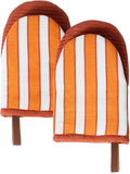 Folkulture Oven Mitts - Set of 2 (5.75"x9") | Oven Mitts with Hanging Loop for Cooking Gifts for Women, Kitchen Decor| 100% Cotton, Silicone Heat Resistant Mini Mitts (Orange)