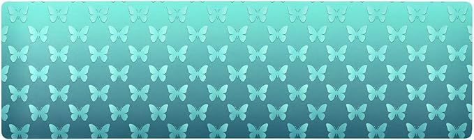 Trivet Table Runner 40 Inches Long Teal Blue Butterflies Heat Resistant Hot Pad Multi Purpose Mat for Hot Pots Pans Kitchen Countertops