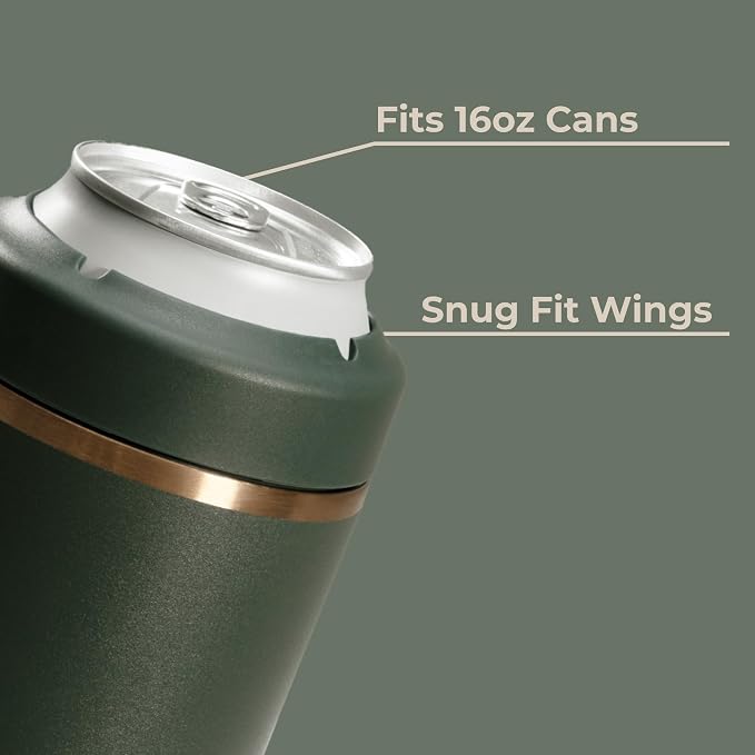 HydroJug Tall Can Cooler 16 oz, Stainless Steel Can Holder, Pine