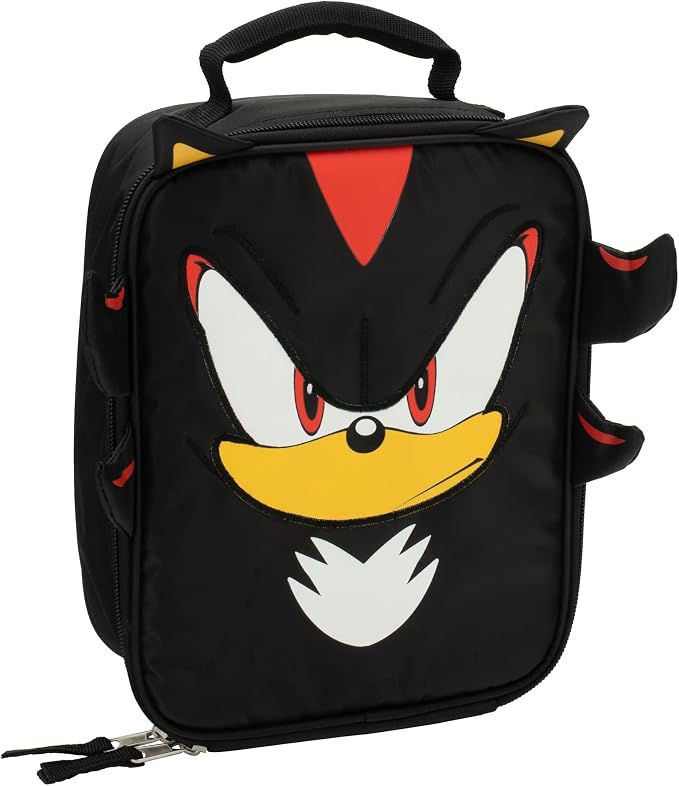 AI ACCESSORY INNOVATIONS Sonic The Hedgehog Insulated Lunch Box, Shadow Mini Gaming Cooler with 3D Features and Top Padded Handle