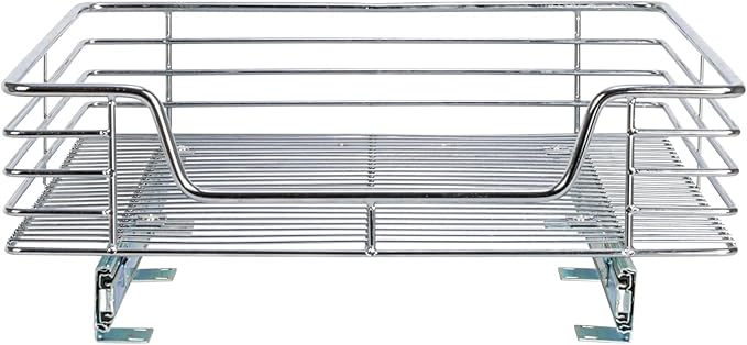Home Decorators Collection Extra deep Sliding Organizer, 6" Hx20 Wx21 D, Chrome