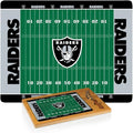 PICNIC TIME NFL Football Field Icon Glass Top Cutting Board & Knife Set, (Parawood & Bamboo)