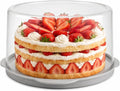 Evelots 12-Inch Airtight Cake Container with Lid - Portable Carrier for Pies, Cakes, Cupcakes & More - BPA-Free Clear Plastic - Secure & Easy Transport