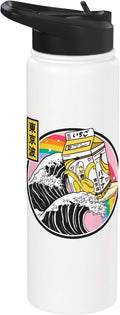 Banana Milk Carton Surfing Great Wave Kawaii Rainbow Anime Stainless Steel Insulated Water Bottle