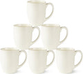 AmorArc 12oz Coffee Mugs Set of 6, Ceramic Coffee Mugs for Man, Woman, Dad, Mom, Modern Coffee Cups with Handle for Tea/Latte/Cappuccino/Cocoa. Dishwasher&Microwave Safe, Light Beige