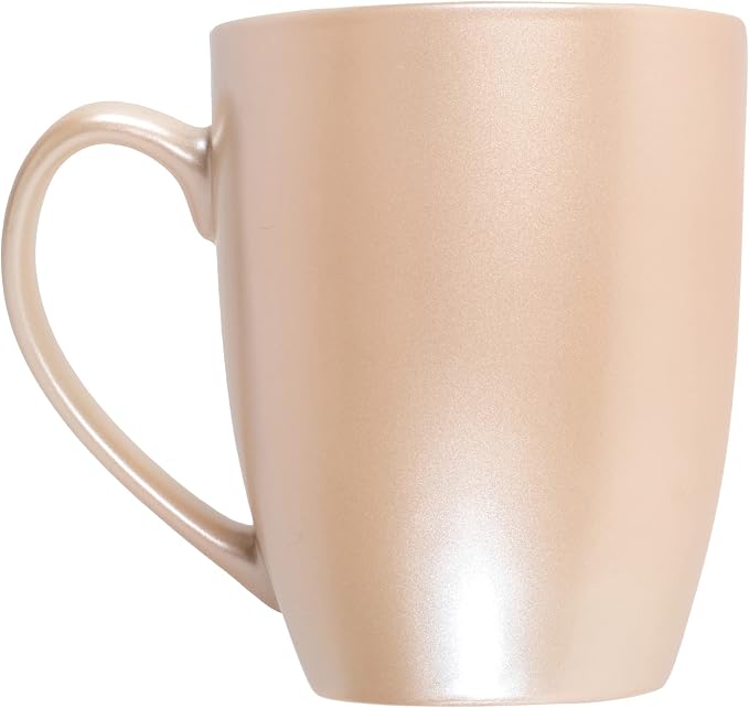 Elanze Designs Precious Pearl Finish 10 ounce New Bone China Coffee Cup Mugs Set of 4