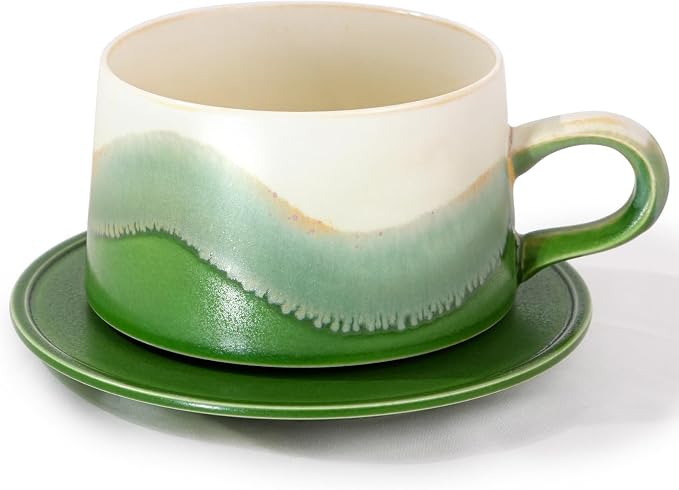 Ceramic Mug Set of 2, Coffee Mugs with Handle, 7.4 OZ Coffee Cups for Mother's Day,Thanksgiving Day, Gift for women, Dishwasher and Microwave Cups
