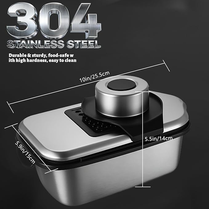 Stainless Steel Vegetable Chopper, 9 Blade Multi Veggie Chopper with Container, Food Cutter Chopper& Grater Mandoline Slicer, Kitchen Tools Gadgets, Onion Slicer, Mincer, Dicer, French Fry Cutter