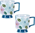 KAMMAK Ceramic Blue Coffee Mug, 15oz Large Mugs Set of 2, Novelty Cup for Tea, Juice, Milk, Cute Porcelain Water Cups with Handle for Women, Dishwasher and Microwave Safe