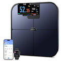 Smart Scale with Large Color Display, Digital Bathroom Scale for Body Weight BMI Muscle Mass, 25 Composition, Body Fat Scale with Heart Rate, 11.8" Large Platform, 400 lbs (Black)